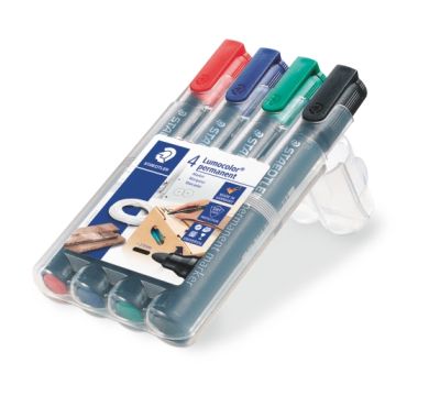 Комплект Маркери Staedtler Lumocolor 352, перм, обли, 4 цв