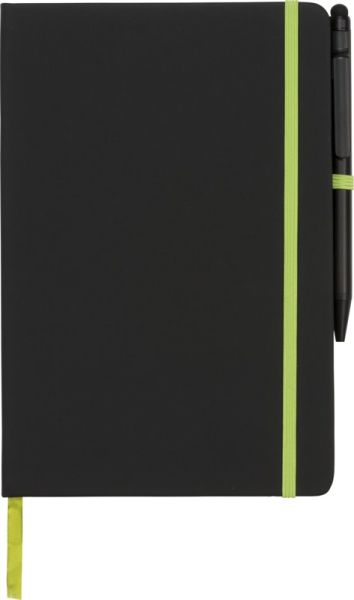 Бележник Noir Edge, А5, 96л, чер/зелен