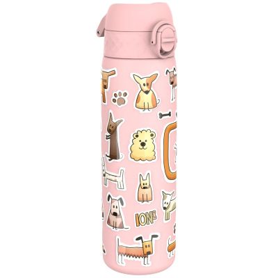 Бутилка за вода Ion8 Print, метална, 600ml, КУЧЕТА