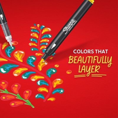 Комплект маркери Sharpie Acrylic Brush, 12 цвята, блистер