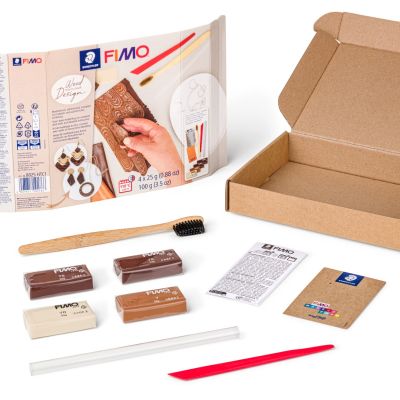 Комплект глина Staedtler Fimo, 4 х 25g, Wood effect