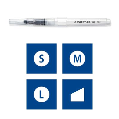 Четка Staedtler DJ с резервоар за вода, блистер, 4 броя