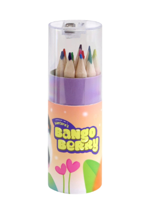 Цветни моливи Bangoberry Pally Panda, 12 цвята тубус