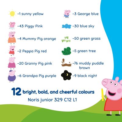 Флумастри Staedtler NJ Peppa Pig 329, 12 цвята