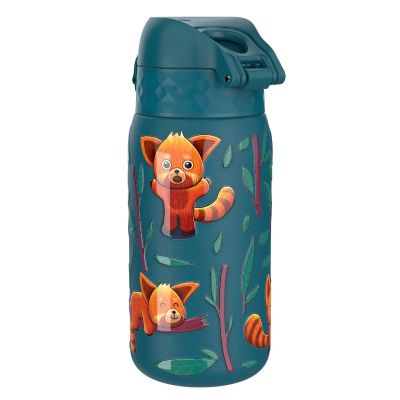 Бутилка за вода Ion8 Print, метална, 400ml, ПАНДИ ЧЕРВЕНА