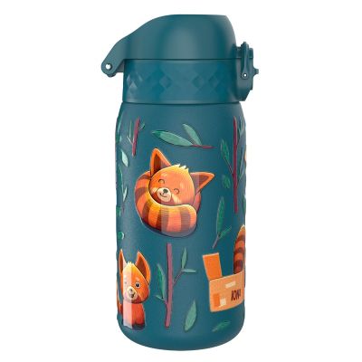 Бутилка за вода Ion8 Print, метална, 400ml, ПАНДИ ЧЕРВЕНА