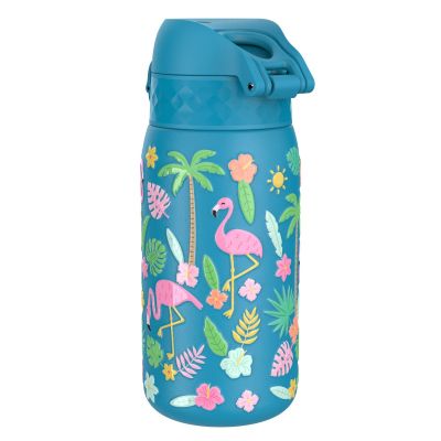 Бутилка за вода Ion8 Print, метална, 400ml, ФЛАМИНГО