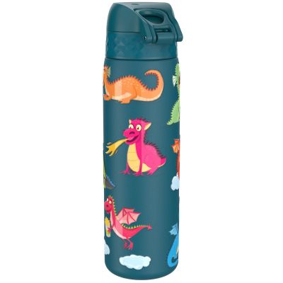 Бутилка за вода Ion8 Print, метална, 600ml, ДРАКОНИ
