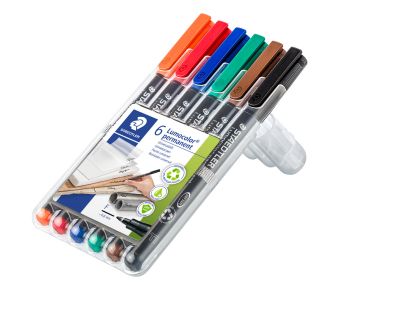 Комплект маркери Staedtler Lumocolor 318 OHP F, 6 цвята