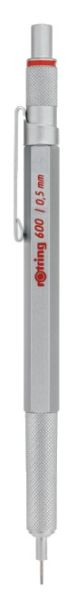 Автоматичен молив Rotring 600, 0.5mm, сребърен