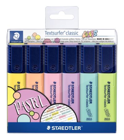 Комплект текстмаркери Staedtler 364, 6 пастелни цвята