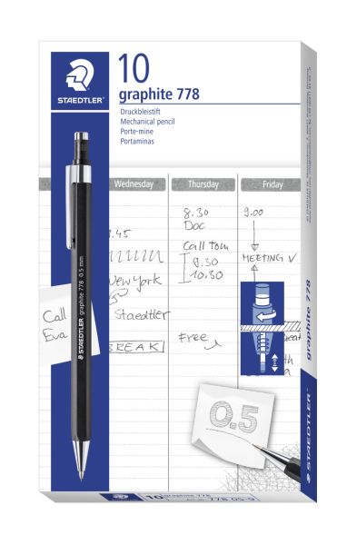 Автоматичен молив Staedtler 778, 0.5 mm, черен