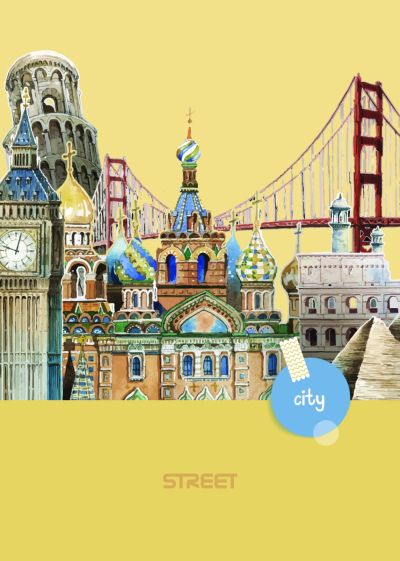 Тетрадка Street, А4, бели листа, 54л, City Break