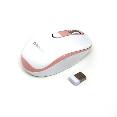 Безжична мишка Omega OM-220W, бяла/розова