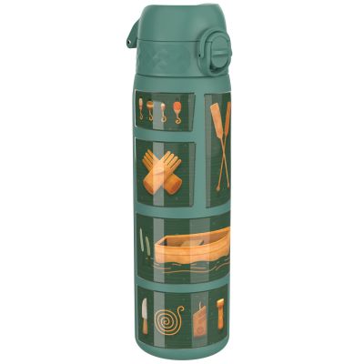 Термо бутилка за вода Ion8 Print, метална, 500ml, РИБОЛОВ