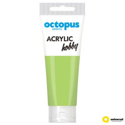 Акрилна боя Octopus Hobby, в тубичка 75ml, неон зелен