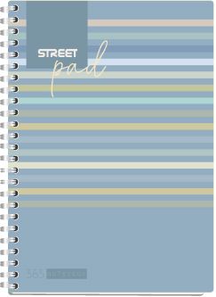 Тетрадка Street Pad, А4, спирала, ламинат, 100 листа, малки квадратчета, stripes зе